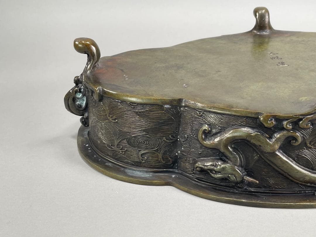 鋳銅　木瓜砂鉢　正晴造　いけばな　池坊　古流　小原流　銅花器　華道具　花瓶