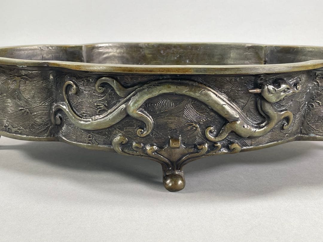 鋳銅　木瓜砂鉢　正晴造　いけばな　池坊　古流　小原流　銅花器　華道具　花瓶