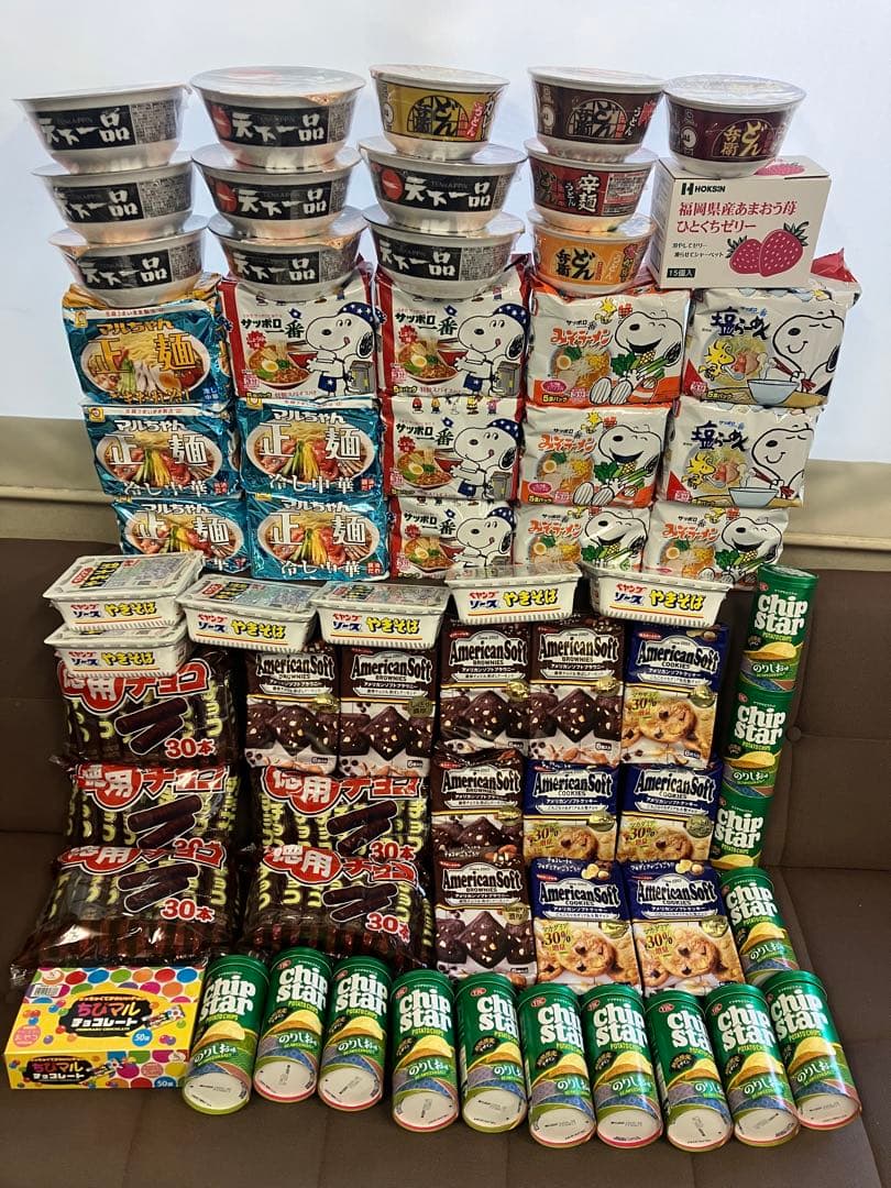 インスタントラーメンカップ麺　カップ焼きそば　袋麺　お菓子