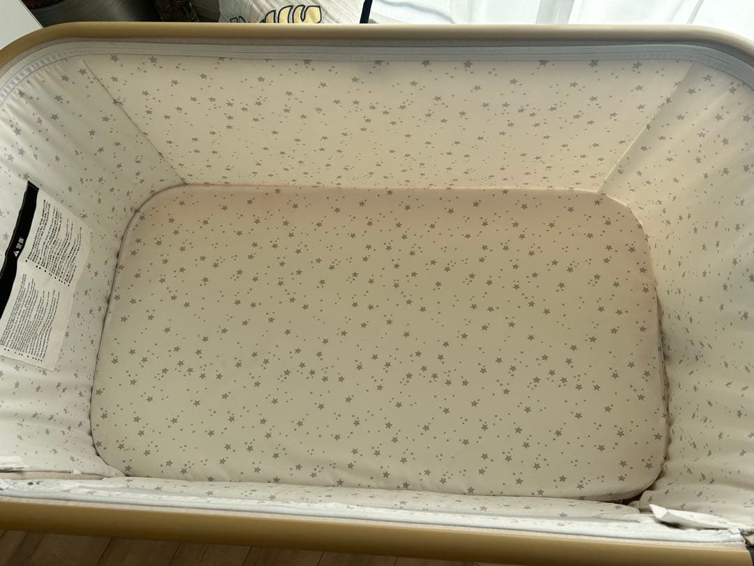 折りたたみ HZDMJ ベビーベッド ゆりかご 添い寝 プレイヤード　ベージュ