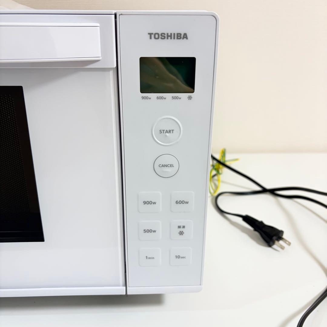 25年製 TOSHIBA 東芝 電子レンジ 17L 縦開き 単機能 フラット 白