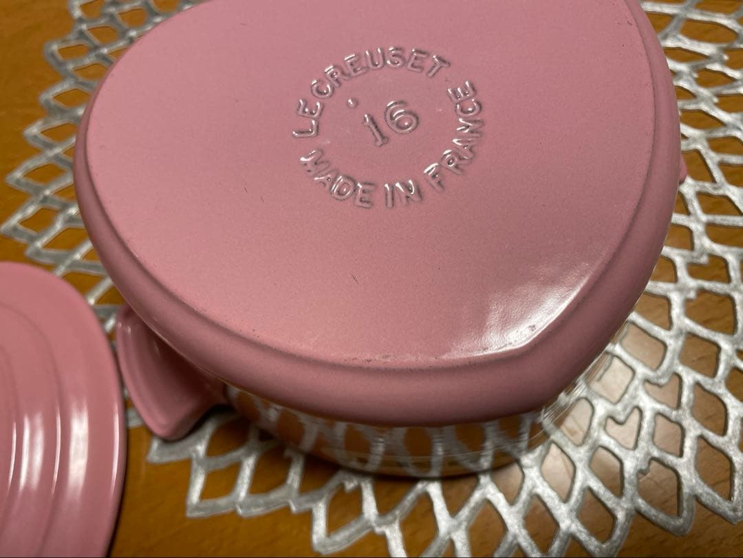 ルクルーゼ　ココットダムール　ハート　ピンク☆美品