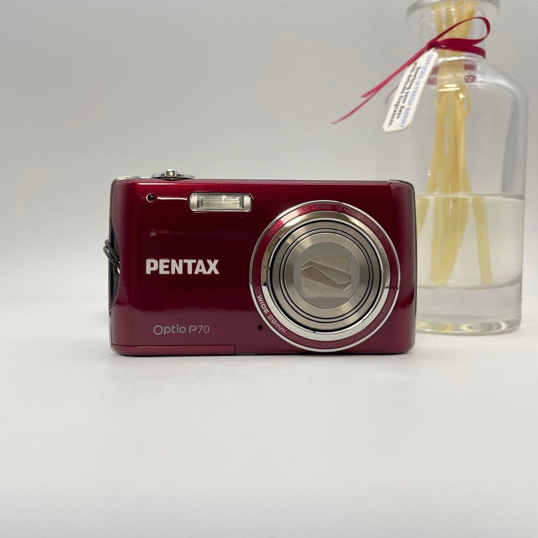 スマホ転送OK✨PENTAX Optio P70✨動作確認済 可愛い 鮮やかな赤