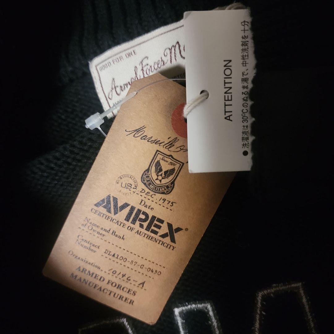 【新品タグ付き】AVIREX　ニット　ジャケット　黒　3L