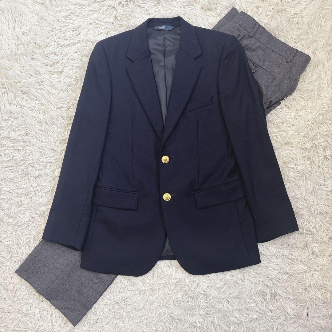 極美品✨️ポロラルフローレン フォーマルスーツ 紺ブレ 金ボタン 160
