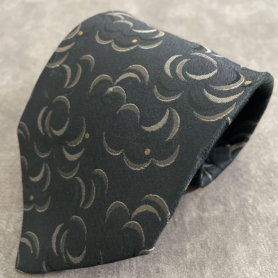 極上 漆黒ウール 黒金ボタン ダブルスーツ saint Laurentネクタイ