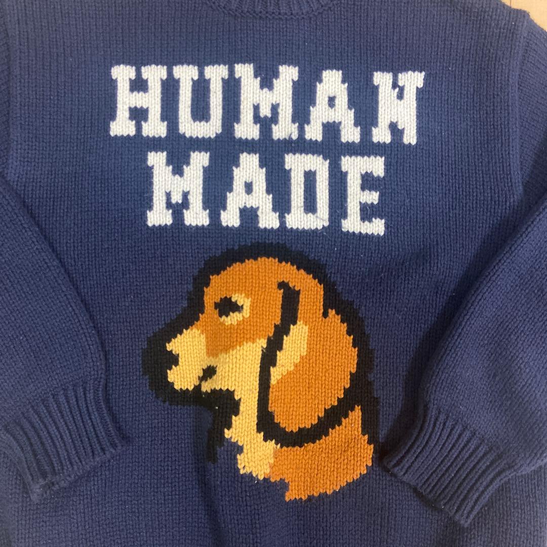 HUMAN MADE 犬デザイン ニットセーター ネイビー　M