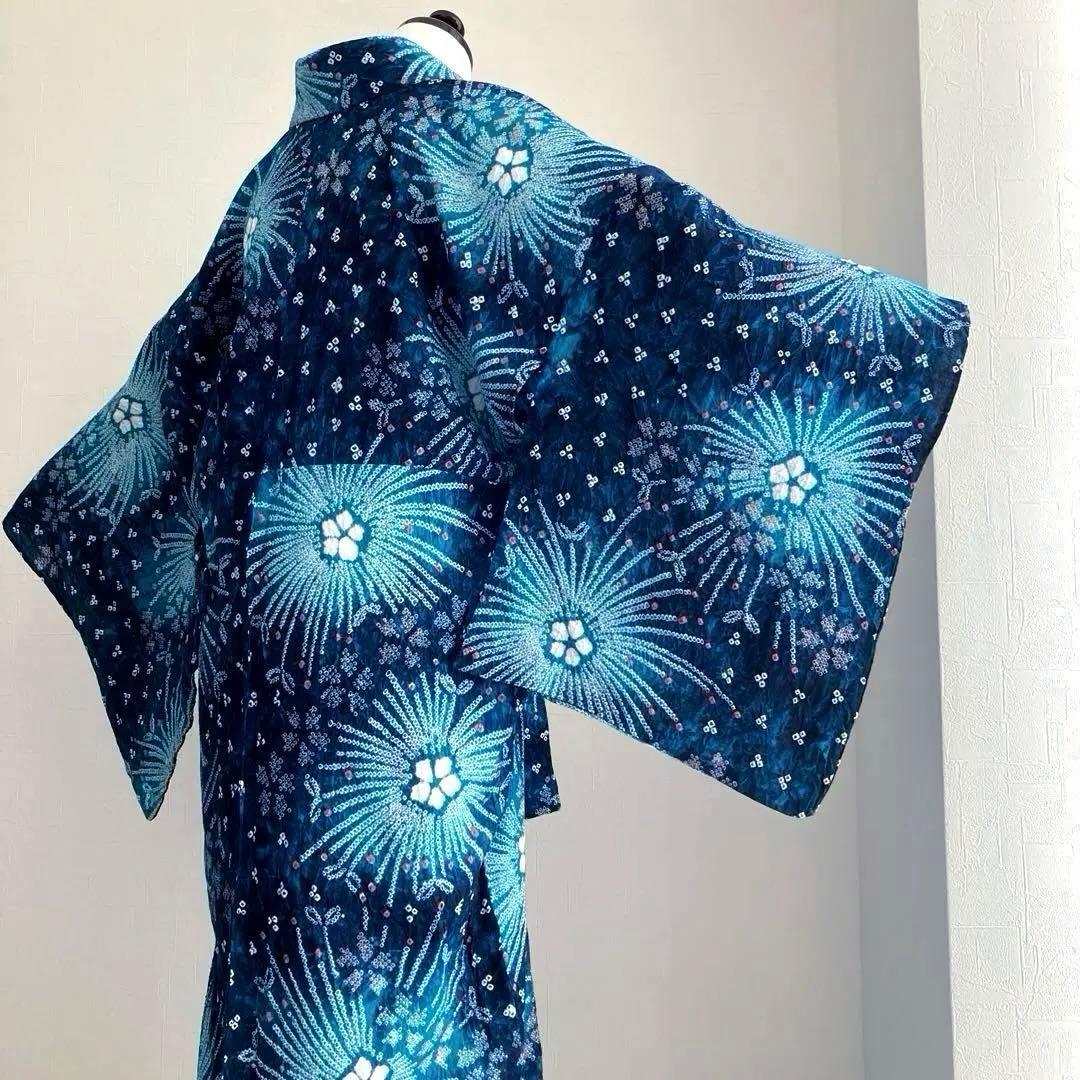 chisa 有松絞り・有松鳴海絞り やまと誂　身丈164cm上質N7-28