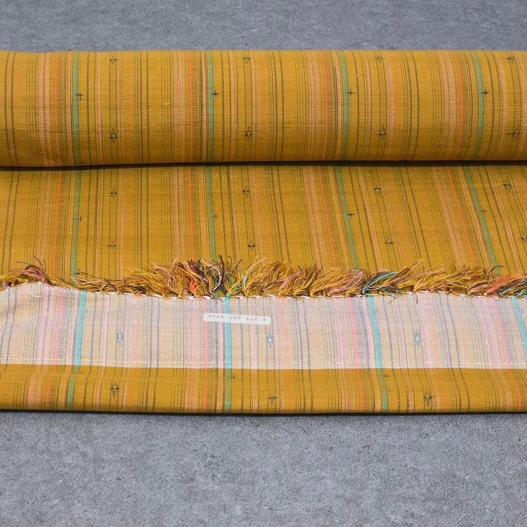 結城紬　反物　奥順　はたおり娘　手緒里　縞模様　着物