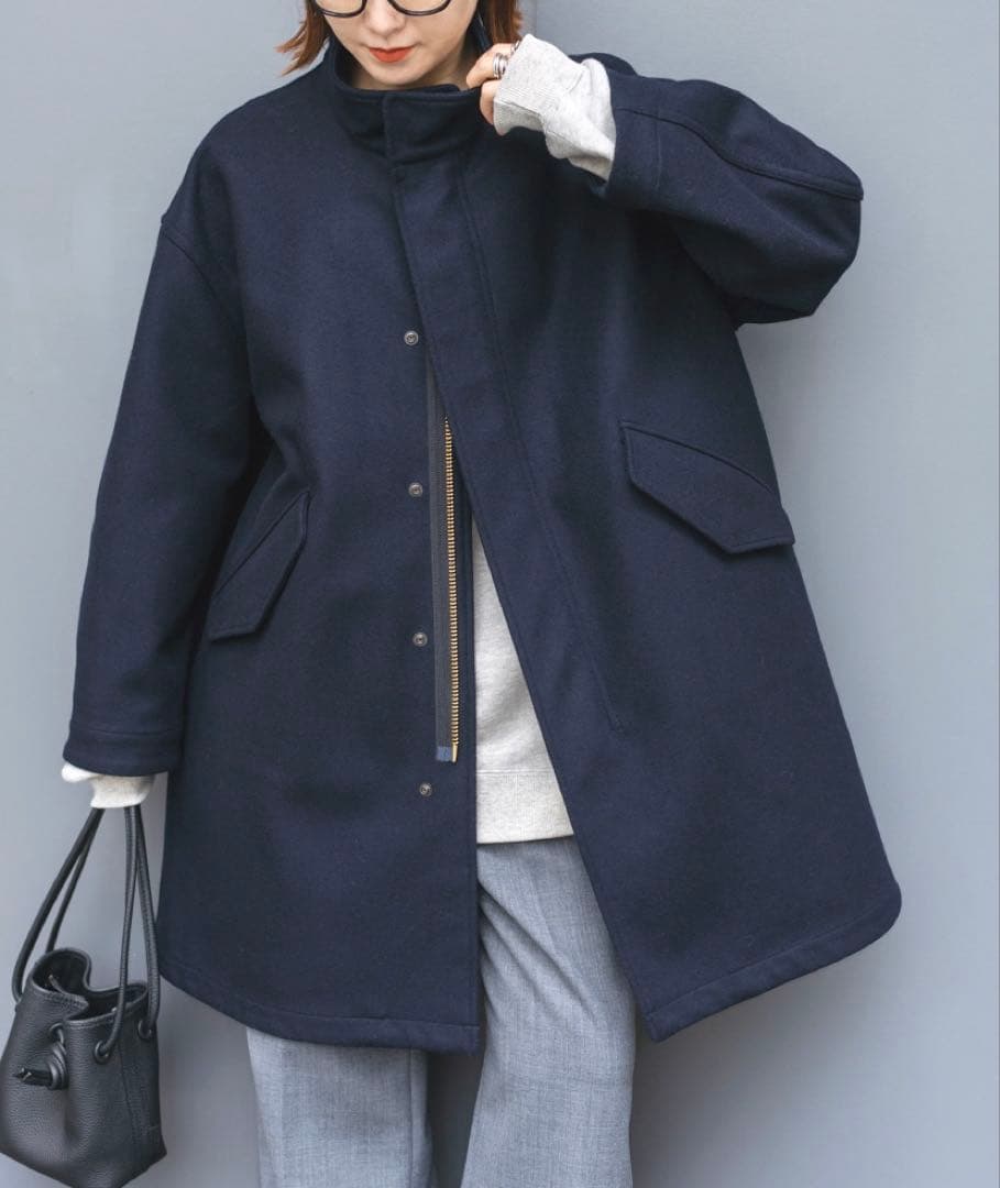 極美品スピックアンドスパン　メルトンフィールドコート