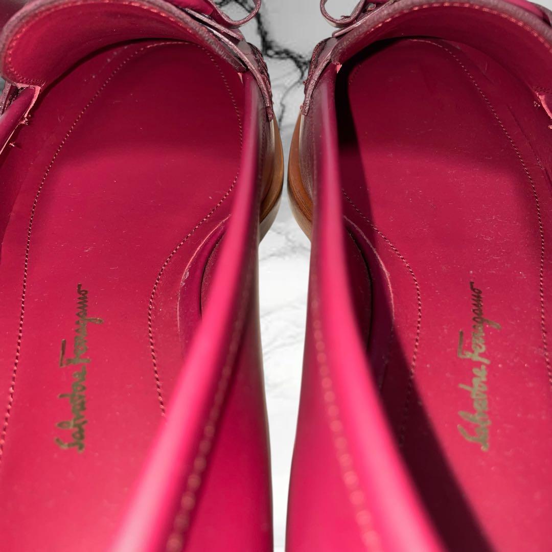 【サルバトーレフェラガモ】美品VIVA ヴァラリボン ローファー ワイン