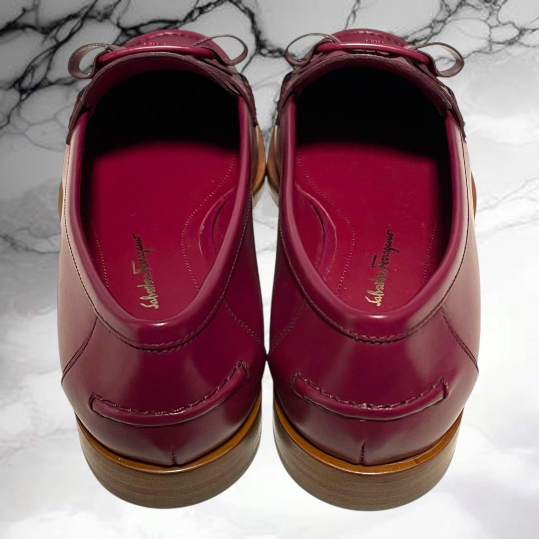 【サルバトーレフェラガモ】美品VIVA ヴァラリボン ローファー ワイン