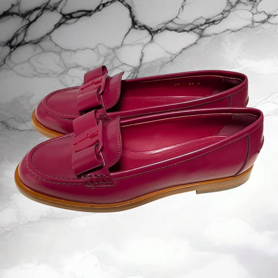 【サルバトーレフェラガモ】美品VIVA ヴァラリボン ローファー ワイン