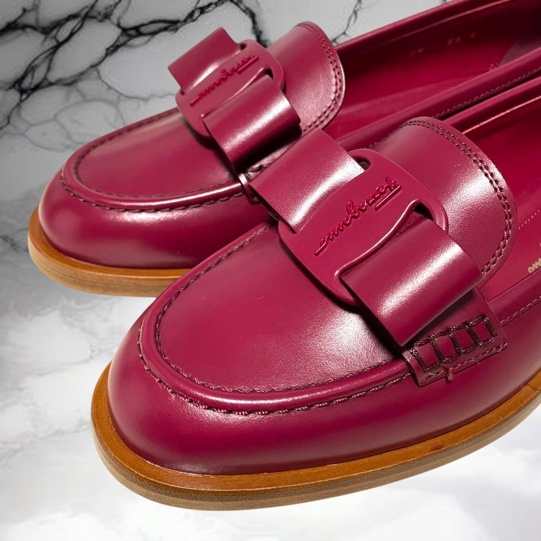 【サルバトーレフェラガモ】美品VIVA ヴァラリボン ローファー ワイン