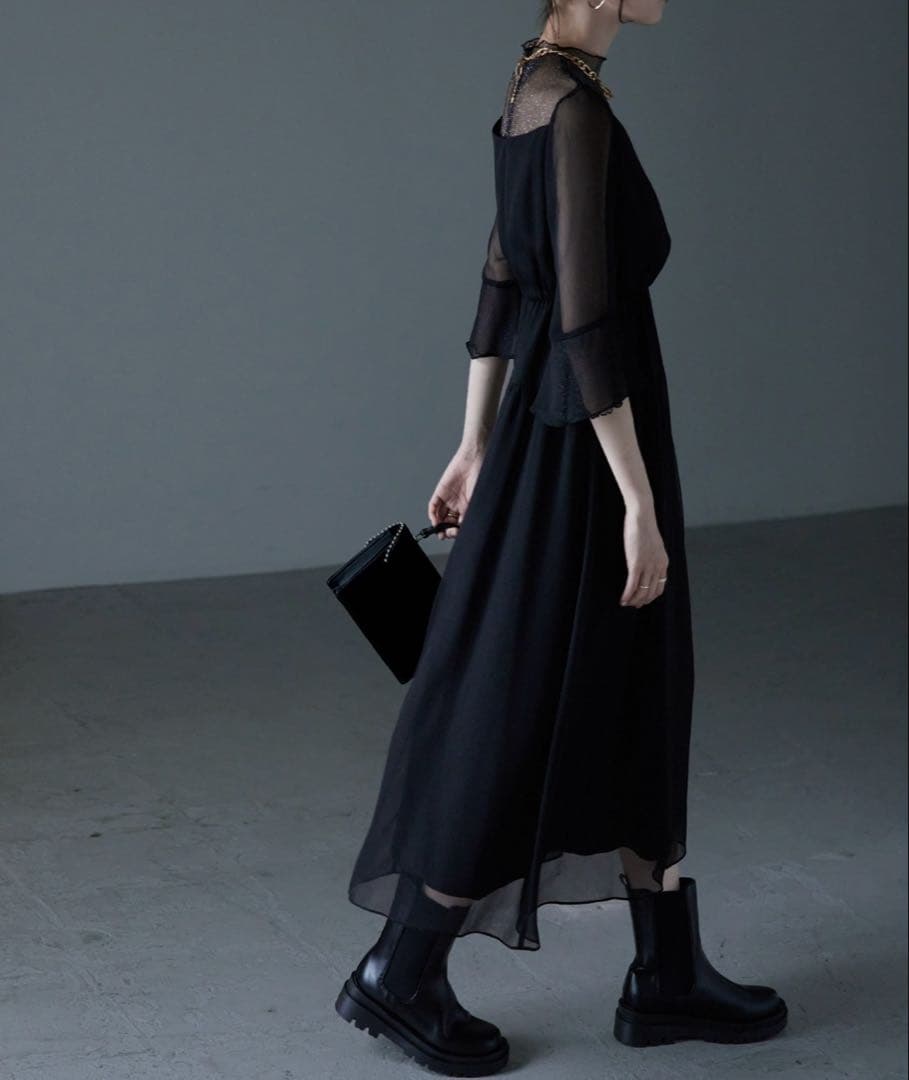 etoll. ラメチュールシフォンドレス結婚式　オケージョンドレス