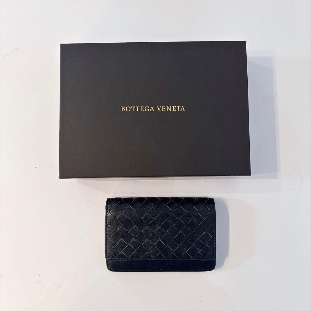 BOTTEGA VENETA ボッテガ　名刺入れ　青×黒
