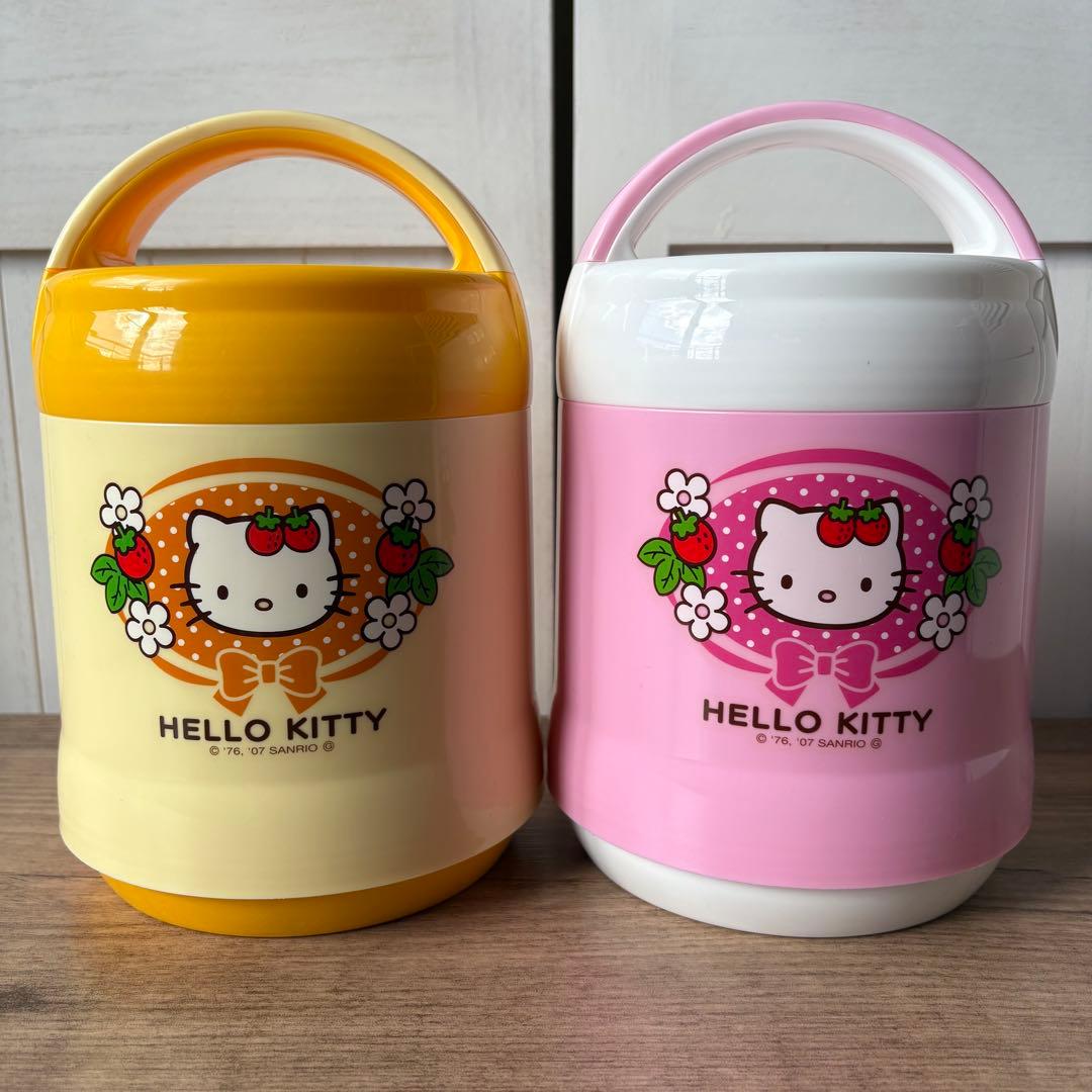 ハローキティピクニックセット　バスケットLL 重箱　ランチジャー　当時物