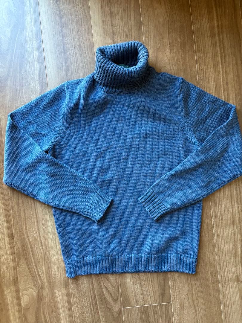 ち*ま様 ザノーネ　5G 5ゲージ　タートルネック　ニット　ブルー　46サイズ