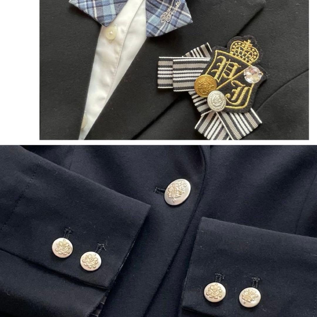 高級感✨ポンポネット フォーマル セット チェック 水色 160 お受験 入学式