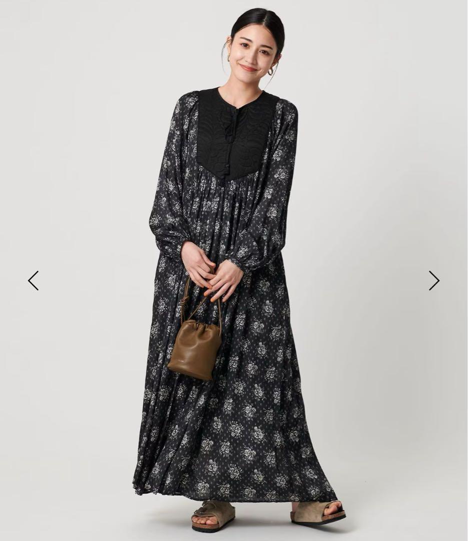 【ne Quittez pas】25AW プリントヨークドレス M