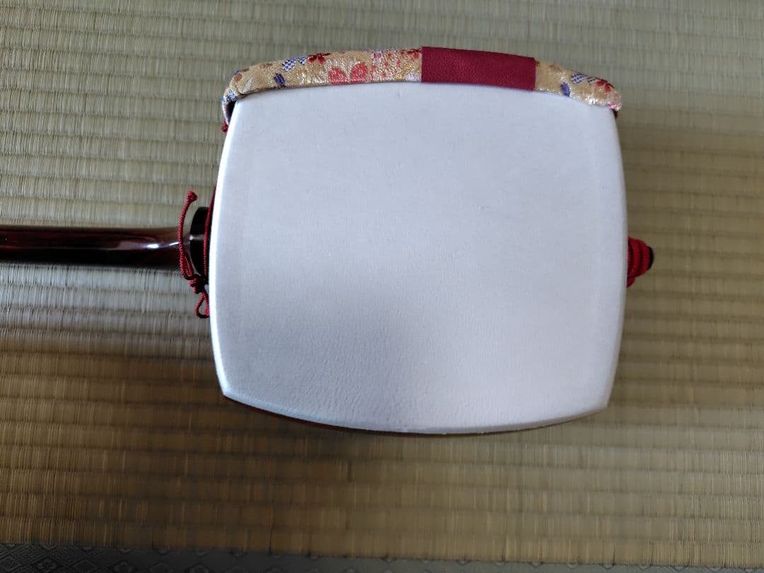 長唄用細棹三味線本体 花柄カバー 専用ケース付き