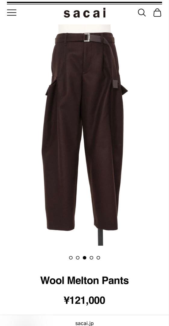 sacai 25aw wool melton pants サイズ1