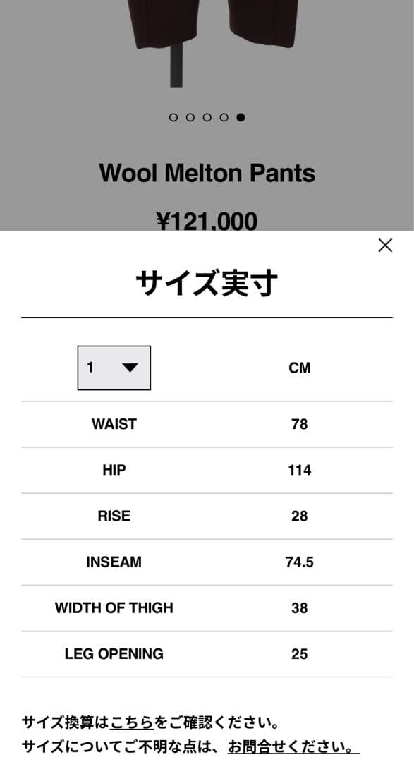 sacai 25aw wool melton pants サイズ1