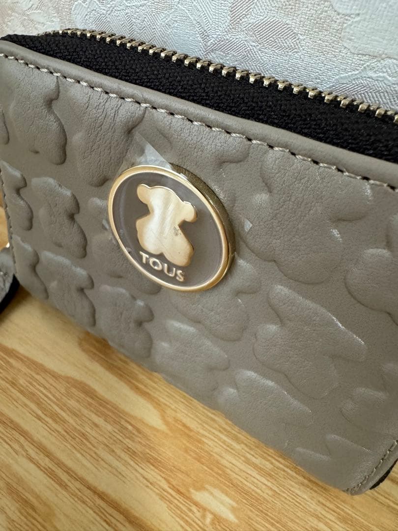 トウス TOUS パース Sherton 牛革 ベージュ