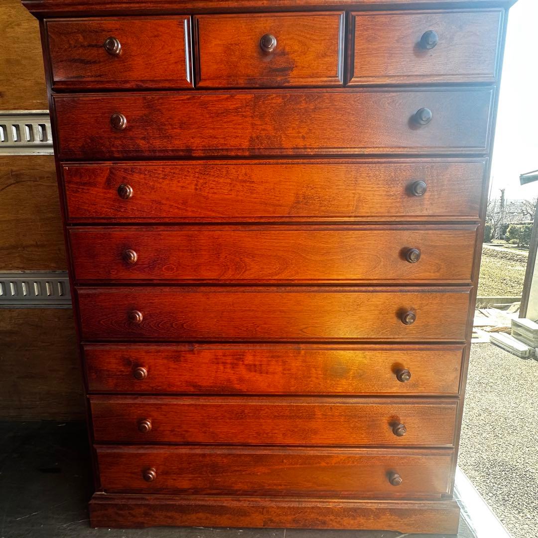 民芸家具 洋服箪笥 整理タンス 8段チェスト アンティーク家具