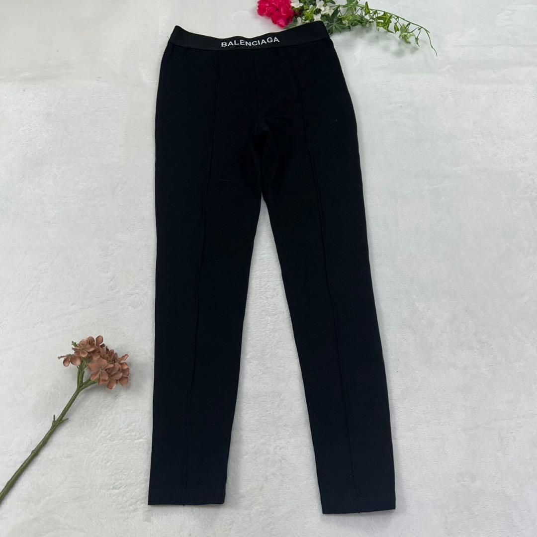 H647 L バレンシアガ イタリア製 ストレッチ レギンス レディース