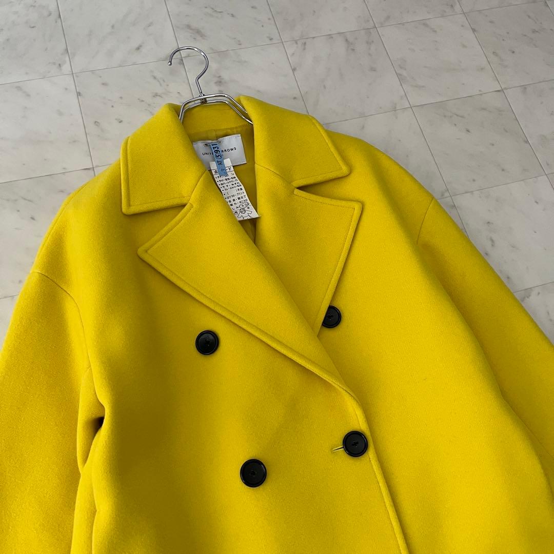 美品♡2022AW ユナイテッドアローズ メルトンピーコート 36 イエロー