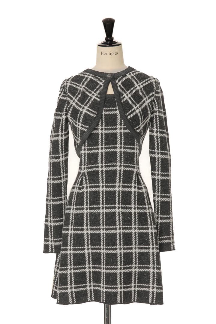 ワンピース herlipto Pantheon Checked Knit Dress