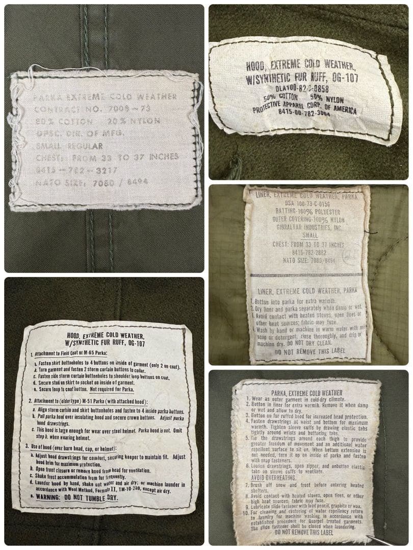 希少 米軍実物 SR 70s 80s 獣毛フード M-65 フィッシュテール