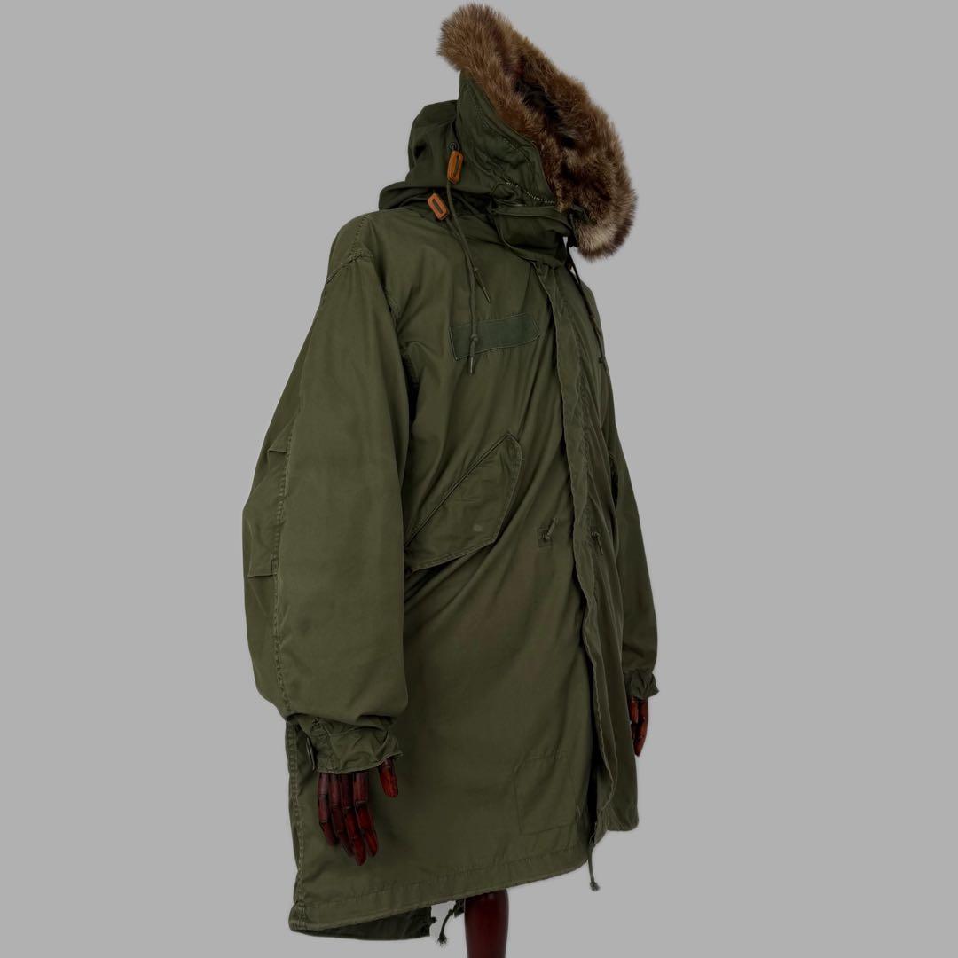 希少 米軍実物 SR 70s 80s 獣毛フード M-65 フィッシュテール