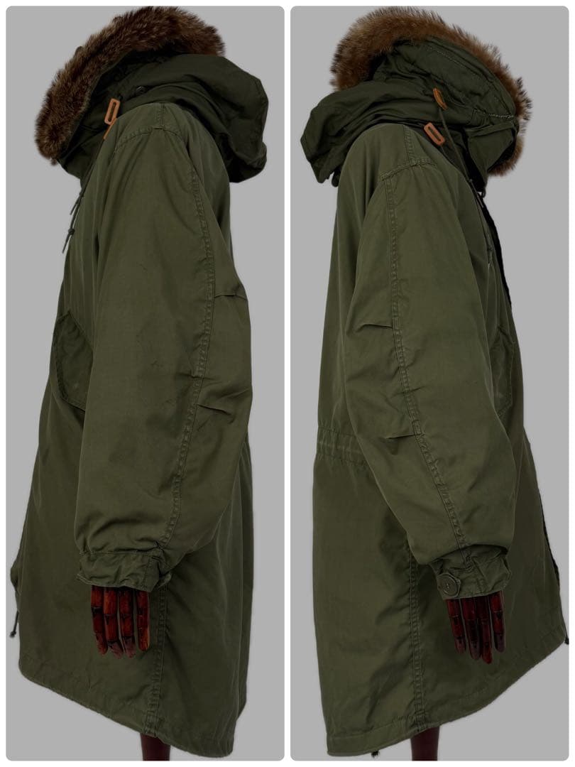 希少 米軍実物 SR 70s 80s 獣毛フード M-65 フィッシュテール