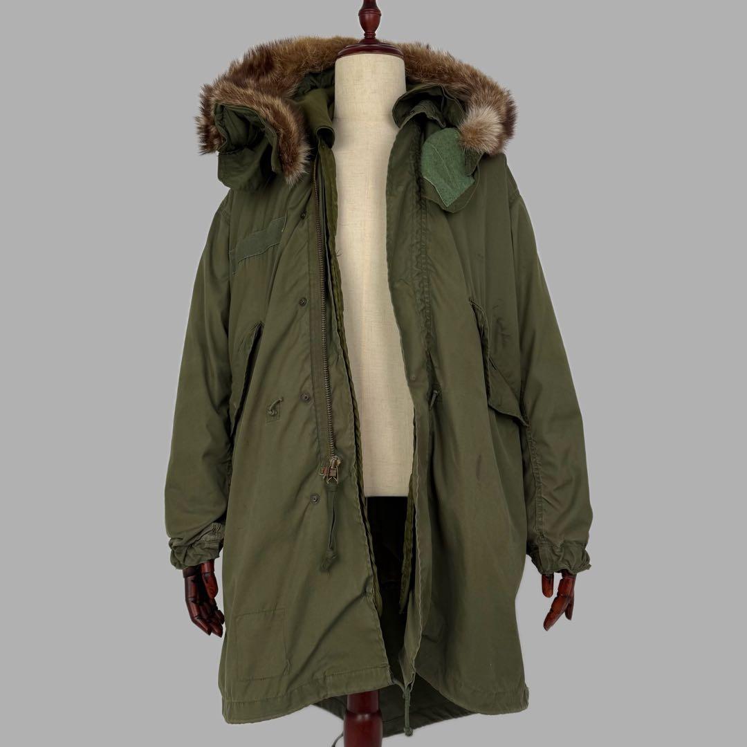 希少 米軍実物 SR 70s 80s 獣毛フード M-65 フィッシュテール