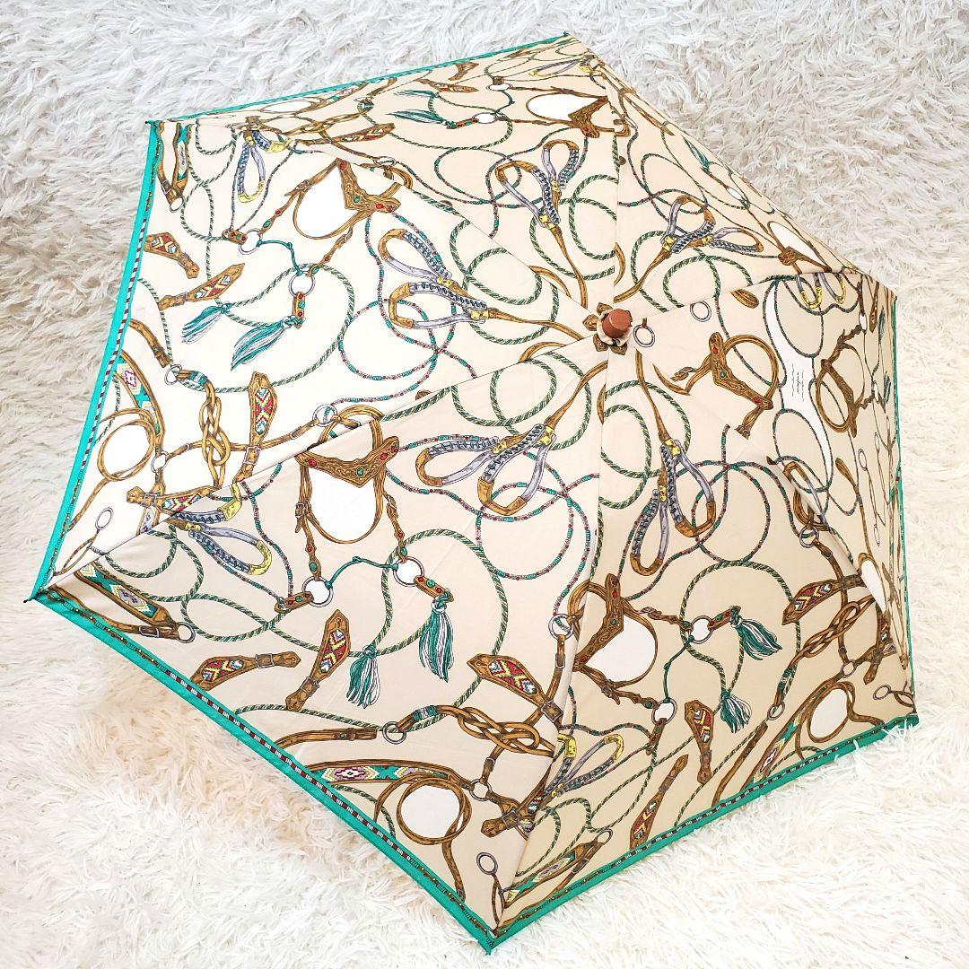 美品 マニプリ manipuri 晴雨兼用 スカーフ柄 　折りたたみ傘