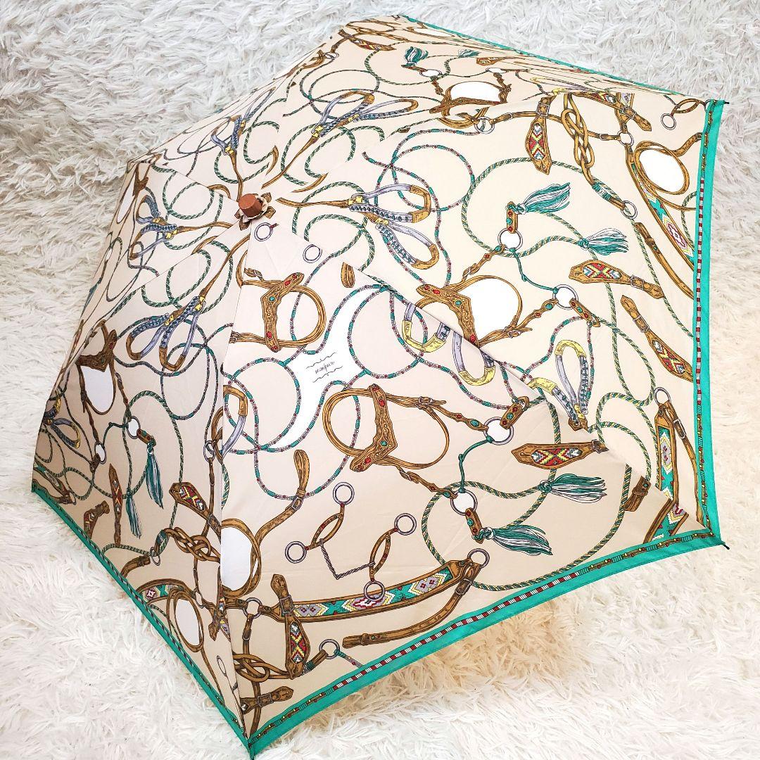 美品 マニプリ manipuri 晴雨兼用 スカーフ柄 　折りたたみ傘