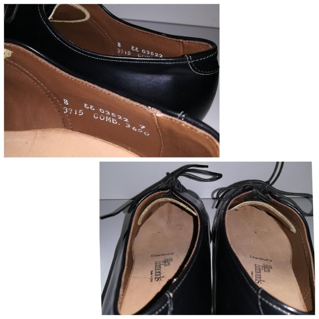 d0305 新品同様・試着程度 アレンエドモンズ プレーントゥ 8EE 黒