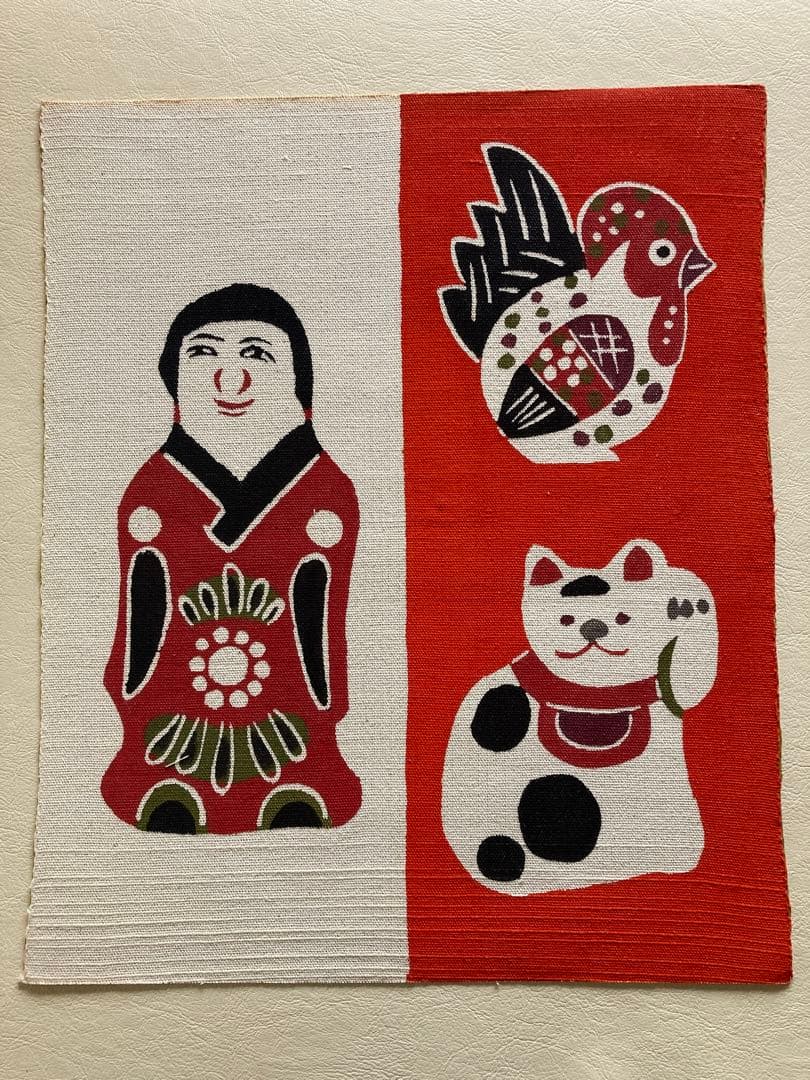 柚木沙弥郎　型染め絵　大サイズ37×44cm