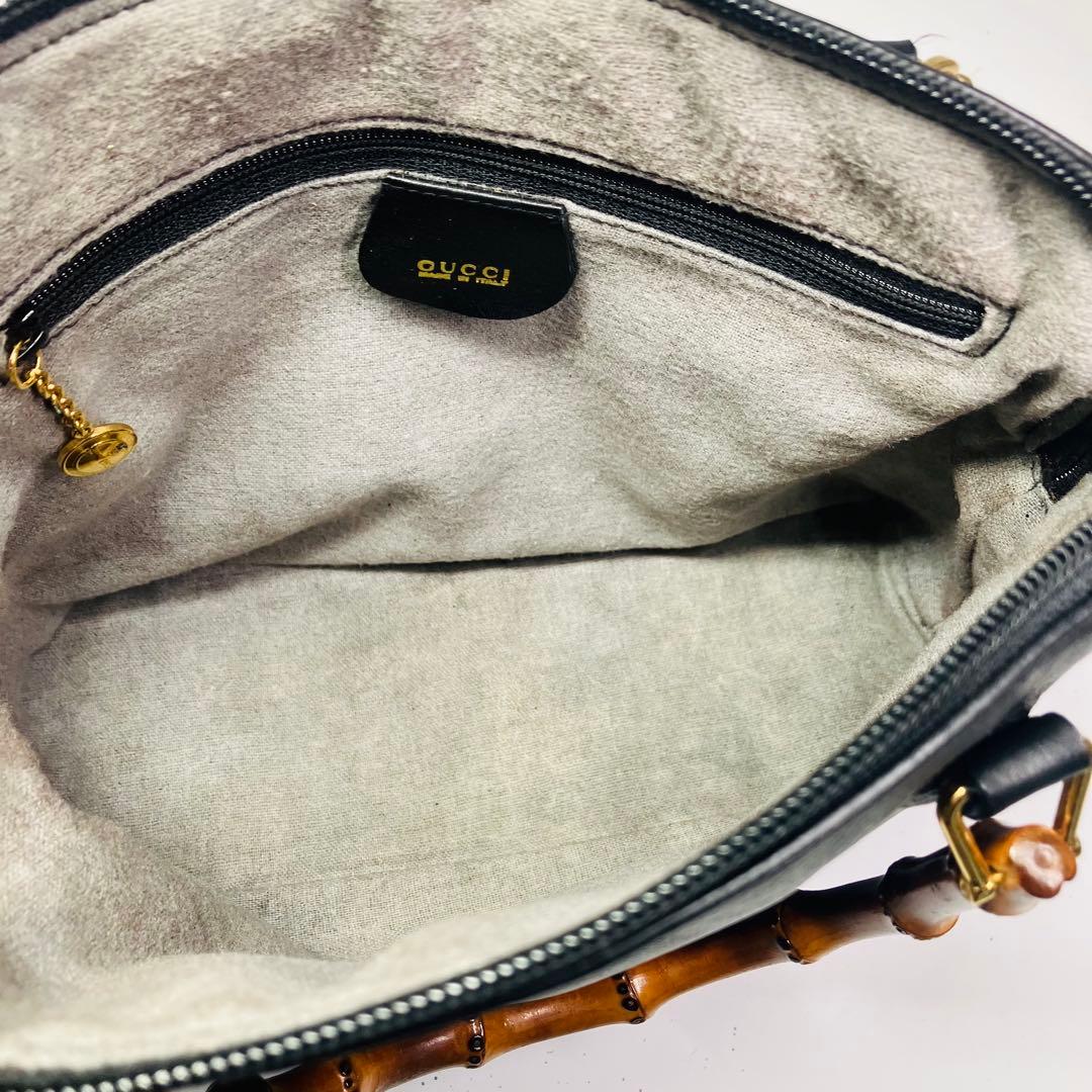 美品　GUCCI オールド　グッチ　バンブー　2way ショルダー　バッグ　黒