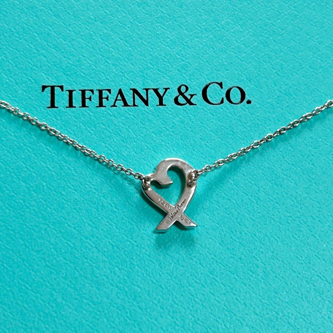 美品 ティファニー MINI ラビングハート ネックレス Ag925 シルバー