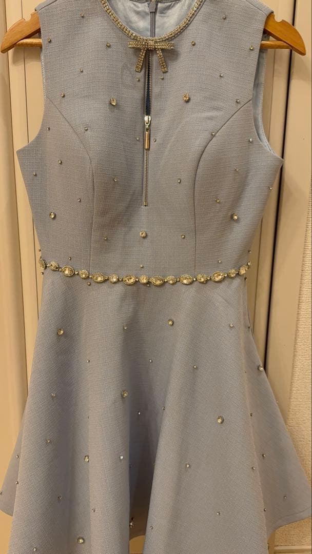 ROBE de FLEURS fm3618 水色ミニドレス XSサイズ