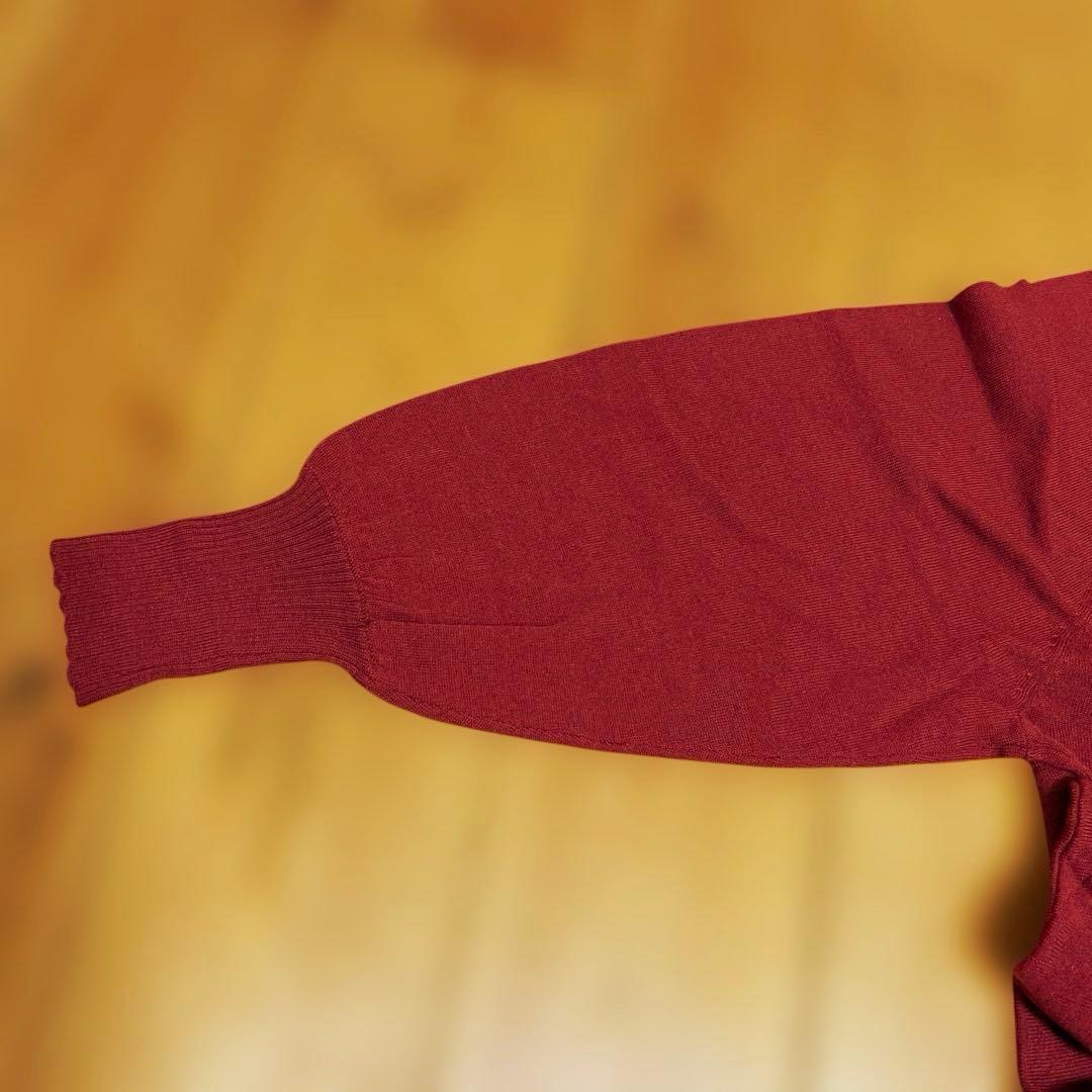 【Jocomomola】ニットワンピース ロング丈 ボタン付き バルーン袖　M