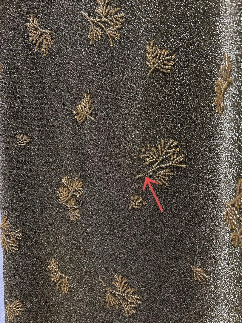 【LEJA】シアーパフスリーブグリッターIラインドレスワンピース