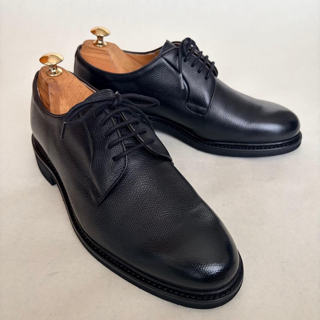 【極美品】berwick バーウィック3680 6 1/2プレーントゥ 黒 シボ