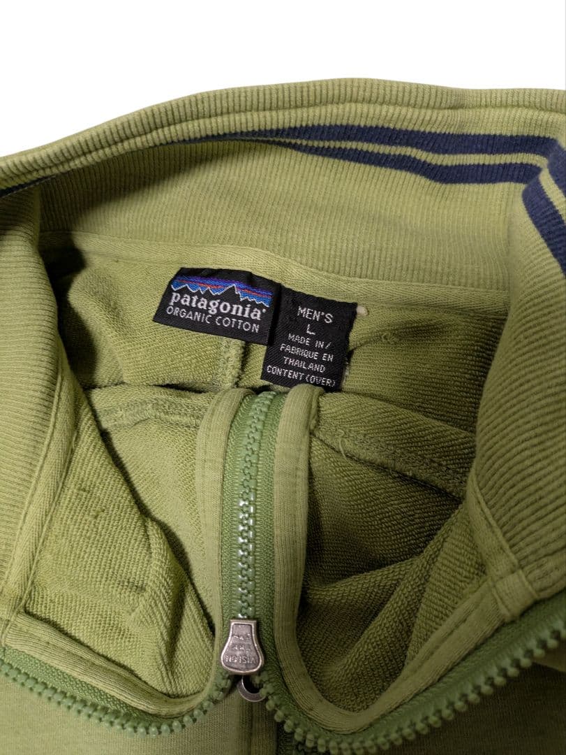【90s〜00s】patagonia L 黄緑 ストレッチハーフスウェットシャツ