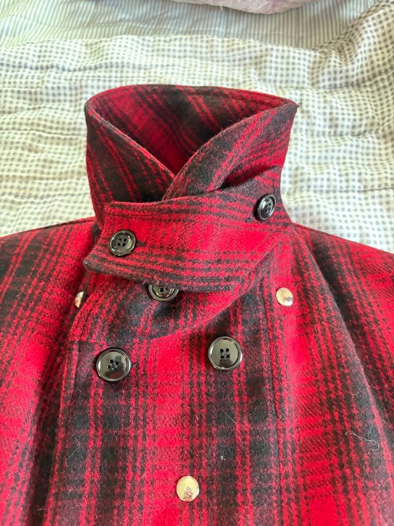 チェック柄コート