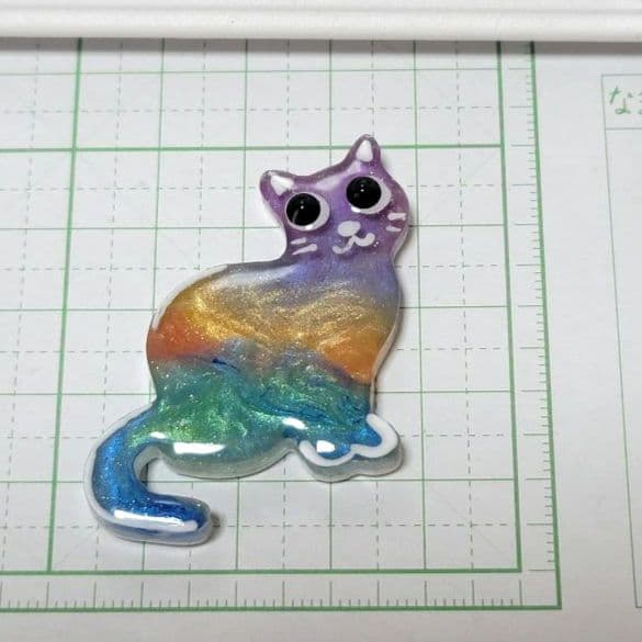 ひまうい様　5.1 猫　レジンヘアゴム　横　夜明け　彩雲を纏う