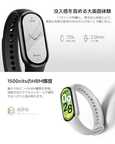 Xiaomi Smart Band 10 スマートウォッチ 1.72大 M120